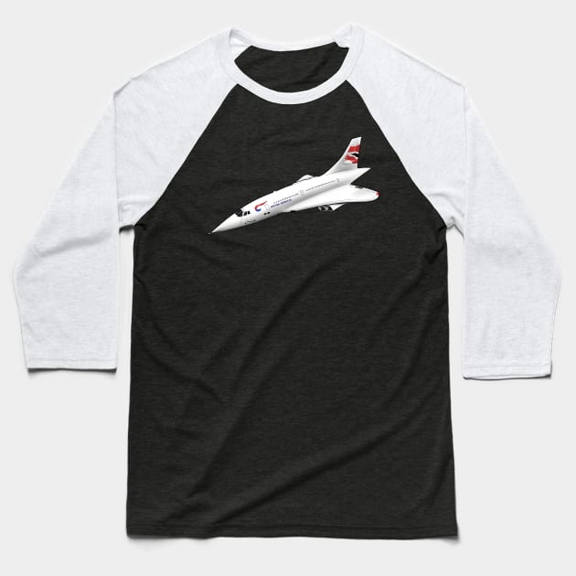 Concorde Supersonic Baseball T-Shirt by Funky Aviation